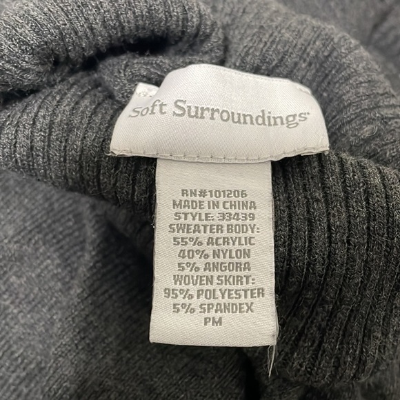 Soft Surroundings Woman's‎ Charcoal Grey Turtleneck Knee-Length Dress - Picture 5 of 6